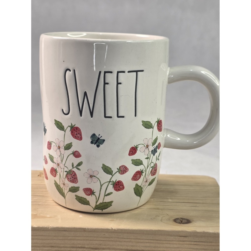 Rae Dunn Ceramic Coffee Mug Sweet Strawberry Artisan Collection 16 Oz.